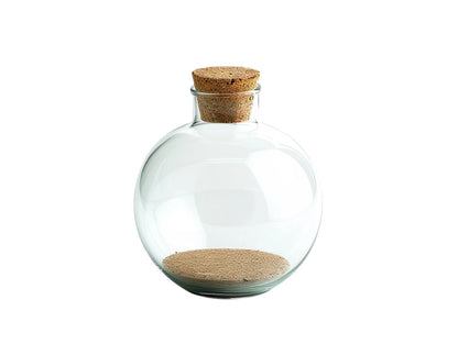 Cozyd Nordic Slanted Borosilicate Glass Storage Jar with Cork Ball Lid (800ml)