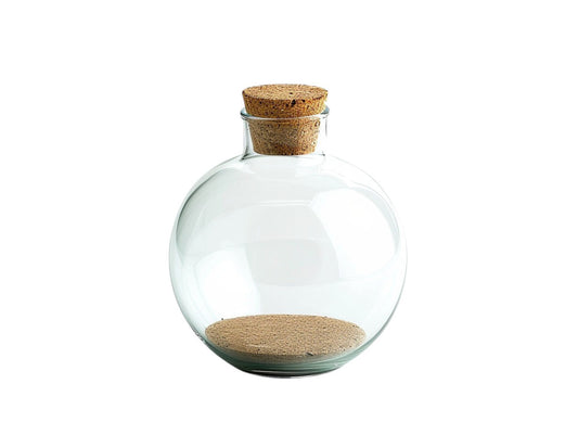 Cozyd Nordic Slanted Borosilicate Glass Storage Jar with Cork Ball Lid (800ml)