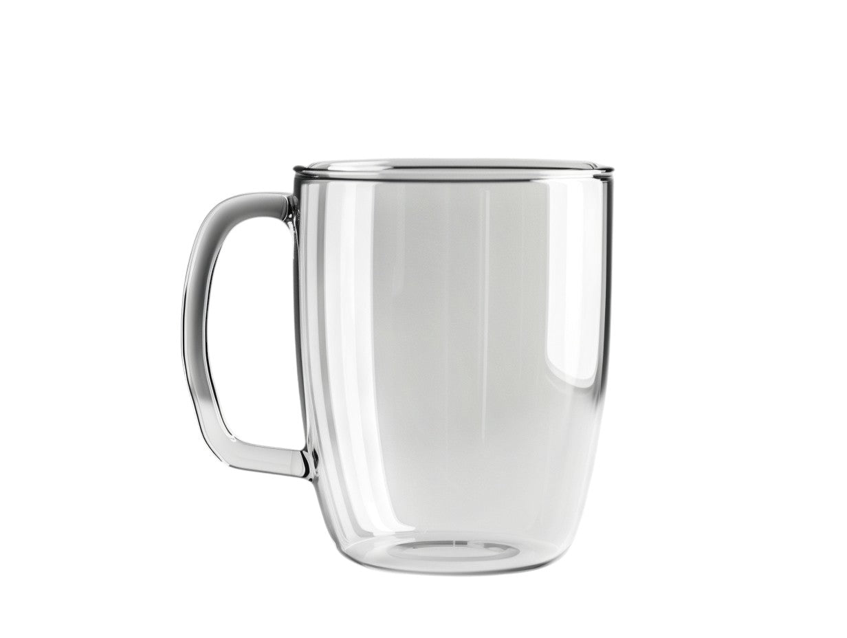 Cozyd Double-Walled Geometric Borosilicate Glass Coffee Mug (350ml)
