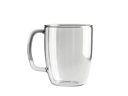 Cozyd Double-Walled Geometric Borosilicate Glass Coffee Mug (350ml)