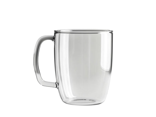Cozyd Double-Walled Geometric Borosilicate Glass Coffee Mug (350ml)